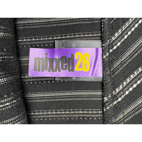 Mixxed26 Women MEDIUM Black Striped Pencil Straight Stretch Pull On Skirt Bottom - Picture 7 of 9